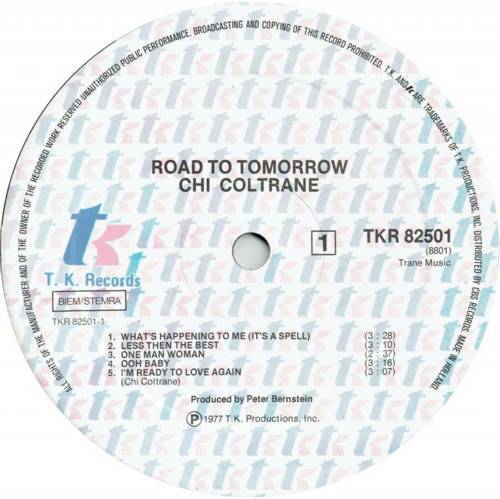 Chi Coltrane Road To Tomorrow : LP Label A